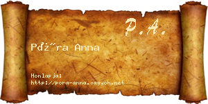 Póra Anna névjegykártya